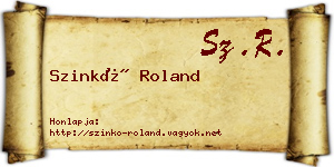 Szinkó Roland névjegykártya